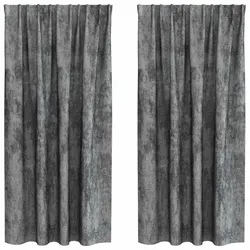 vidaXL Samtvorhänge mit Vorhängen 2 pcs Grau 175 x 140 cm Samt