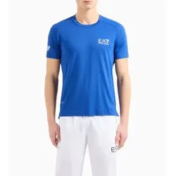 EA7 für Herren. 8NPT22_PJEMZ Tennis Ventus7 T-Shirt blau (M), Sportlich, Tennis/Padel, Multisport, Polyamid, Kurzarm