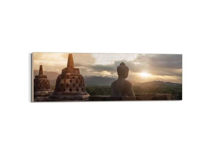 REINDERS Wandbild, Borobudur, Schlafzimmer, Bilder, Wanddeko, Room Decor, MDF, Braun, 52 x 156