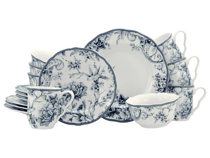 creaTable Kombiservice 16-tlg ADELAIDE, blau, Porzellan