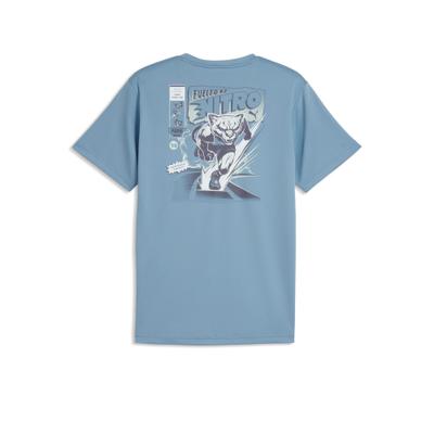 Laufshirt PUMA "M RUN NITRO GRAPHIC TEE", Herren, Gr. M, blau (zen blau), Web, Obermaterial: 100% Polyester, unifarben, regular fit normal, Rundhals, Shirts Laufshirt, mit Rundhalsausschnitt, atmungsaktiv, schnelltrocknend