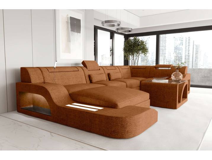 Wohnlandschaft Palermo U Form Stoffsofa