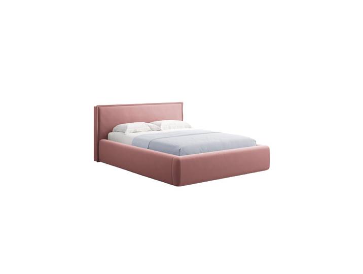 Design Polsterbett „Tena“ mit Ablagefach, Samt Rosa chosen by Bloomingloft