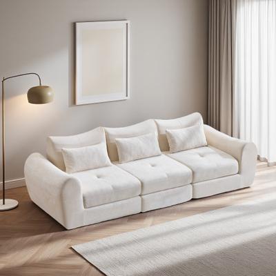 ZWYO HOSIMU "101.58"" Chenille Modular Convertible Cloud Sofa Bed with High-Density Foam (3-Seater)"