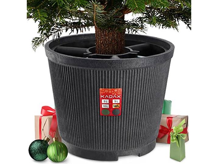 KADAX Support de sapin de Noël\, en plastique recyclé\, pour un vrai arbre\, pied de sapin (hauteur de l'arbre jusqu'à 250 cm / graphite)