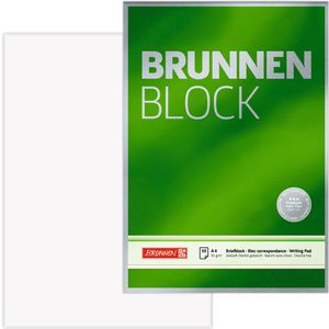 Brunnen Briefblock 1052826 Schulblock Premium, A4, 90g/qm, ungelocht, 50 Blatt, blanko