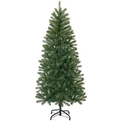 vidaXL, Weihnachtsbaum, Kim (mit LEDs und weissen/grauen Bällen) (150 cm)