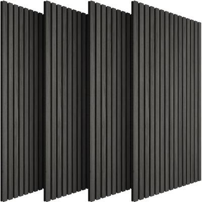 TecTake GmbH tectake Akustikpaneele Sonic Wall III Holzoptik - 4er Set Eiche schwarz