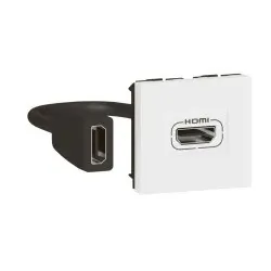 Legrand 078979L Mosaic HDMI 2.0 Anschlusseinheit vorverdrahtet, 2mod, mit Kabel Fabe: Ultraweiß