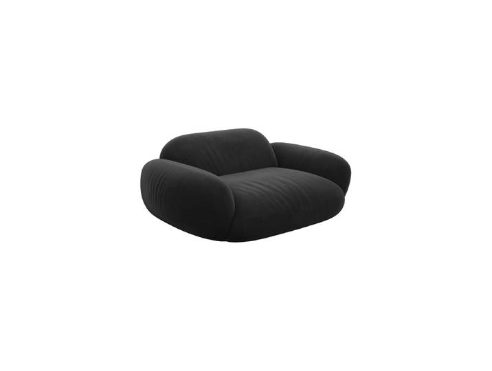 Design Loungesessel „Ponsa“ mit Samtbezug Samtbezug Schwarz BLOOMINGLOFT Collection