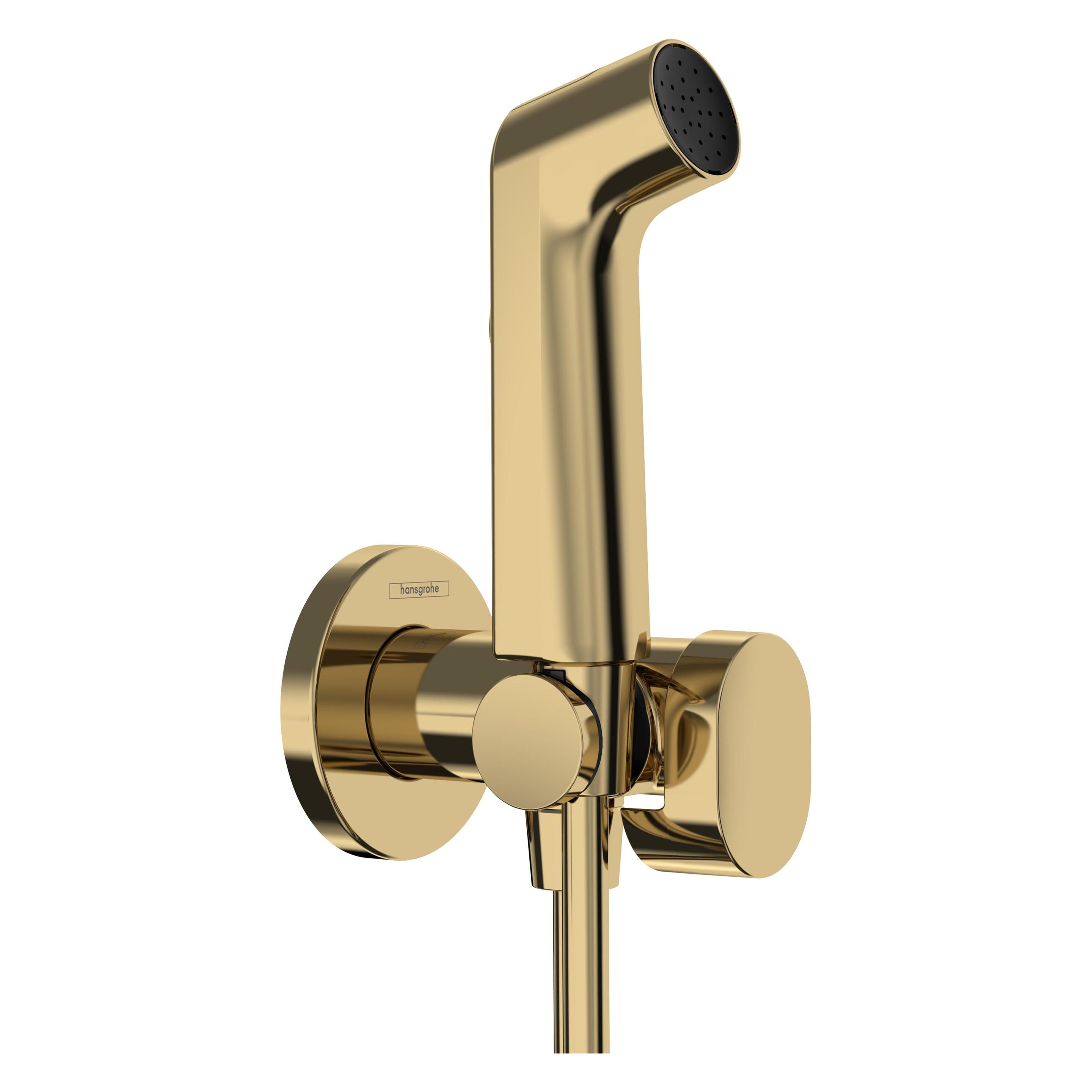 hansgrohe Bidethandbrause mit Stoppventil, Schlauch und Halterung für kaltes Wasser (29230990)