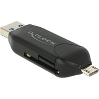 Micro USB OTG Kartenleser + USB 3.0 A Stecker schwarz