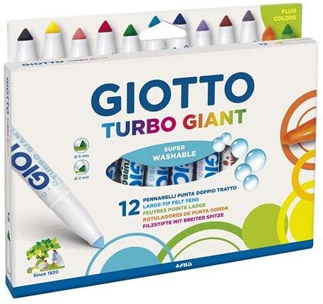 Pochette 12 feutres TURBO Giant pointe conique Super Washable - Giotto