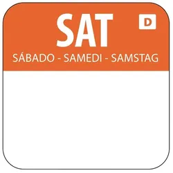 Vogue Selbstauflösende Lebensmittelrotationsetiketten Samstag