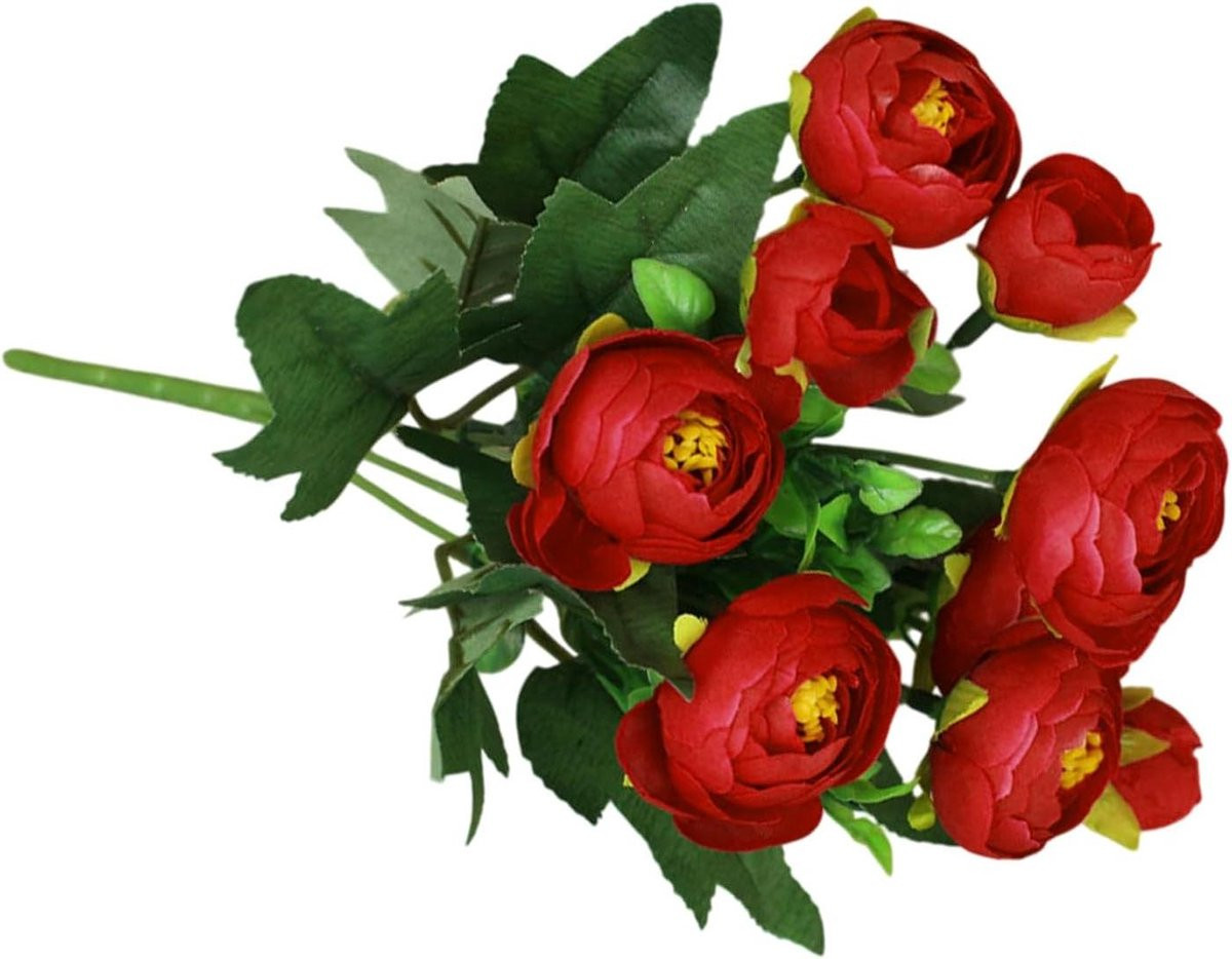 Rode Zijdebloemen Camellia - Realistische Kunstbloemen Decoratie - 10 x 20 x 10 cm