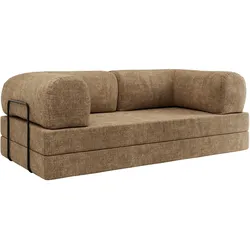 3-SITZER SOFA ORSETTO - Hellbraun Schenille grob gewebt