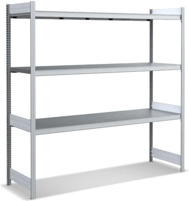 Rayonnages à tablettes grande largeur avec Platelage métallique Bito Bito p 624 x H 2000 f (C1255-0020)