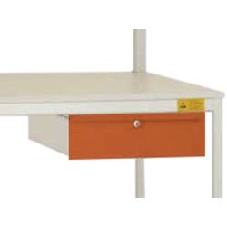 Manuflex LC4133.2001 ESD ESD-Einzelschubfach in Rotorange RAL 2001, mit Schloss, BxTxH= 425 x 550 x 135 mm