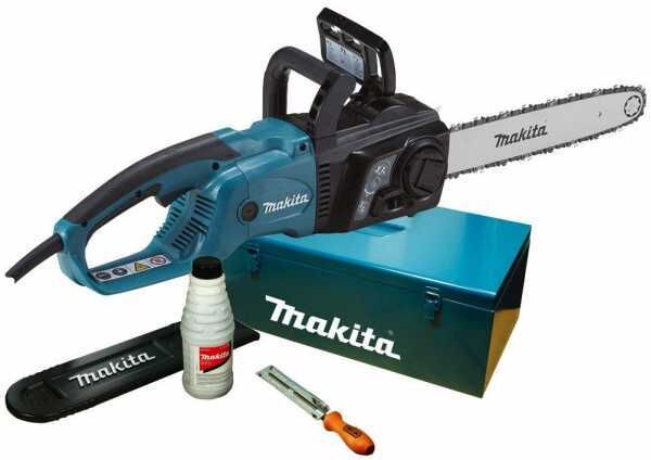 Elektro Kettensäge Makita UC4051AK - Schwert 40 cm - Schutzhülle aus Metall + Kit Makita im Lieferumfang