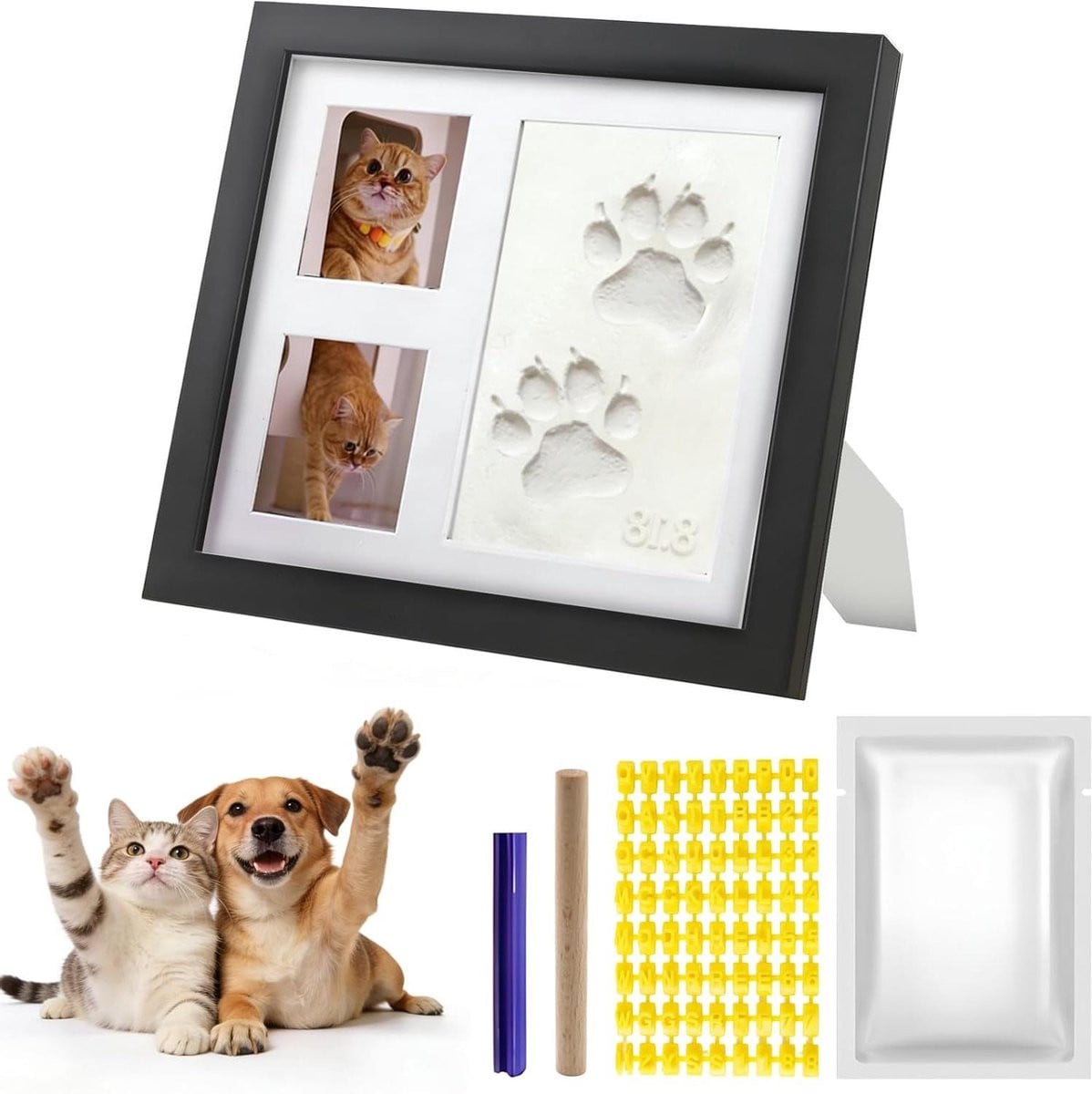 Fotolijst Pootafdruk Huisdier Herinnering Zwart - 28 x 23 cm
