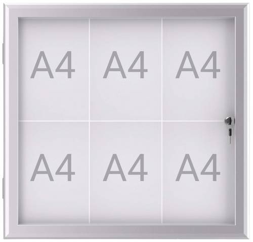Maul Schaukasten MAULexcite Verwendung für Papierformat: 6 x DIN A4 regengeschützter Außenbereich 6653608 Aluminium Silber 1St.