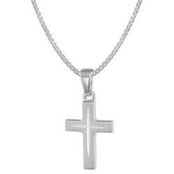 trendor 39580 Kinder-Halskette mit Kreuz-Anhänger 925 Silber, 38 cm