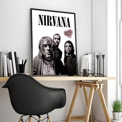 Uplifted Finds Nirvana Iconic Rock Band Canvas Poster   Grunge Music Wall Art Decor 3 50 X 70 Cm Frameless