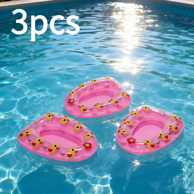 The Handy Homestead Duck Pattern Inflatable Pet Boat Set Aquarium Pet Toys Turtle Tank Decor Floating Water Toys pink