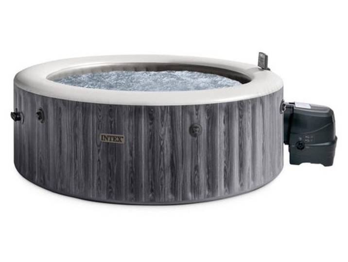 INTEX PureSpa Baltik aufblasbares Whirlpool für 4, 140 Bubble-Jets, LED, WiFi-Steuerung, Fiber Tech, Ø 196 x 71 cm