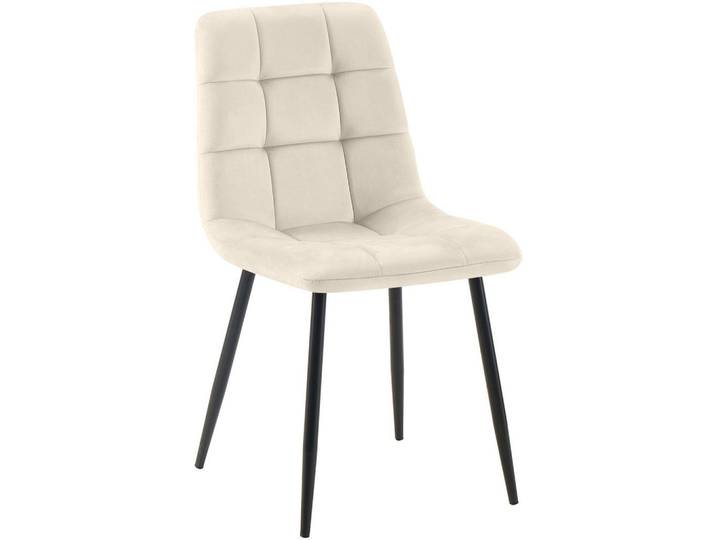 CLP Stuhl Samt Creme, Metall, 45x84x55 cm, Esszimmer, Stuhl
