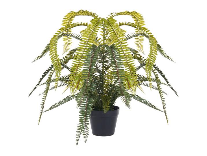 Beliani Kunstpflanze im Blumentopf 105 cm Grün/Schwarz Fern Leaf Plant, Grün, Schwarz, Kunststoff, 105 cm, Dekoration, Blumen & Blumentöpfe, Kunstpflanzen