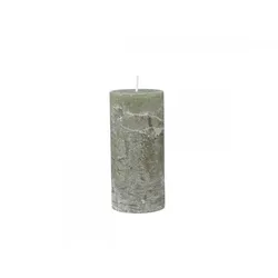 Chic Antique Macon rustikale Stumpenkerze, H15/D7 cm, olivegrün