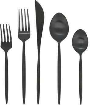 Saro Lifestyle Stainless Steel Flatware With Dark Design (Set of 5)