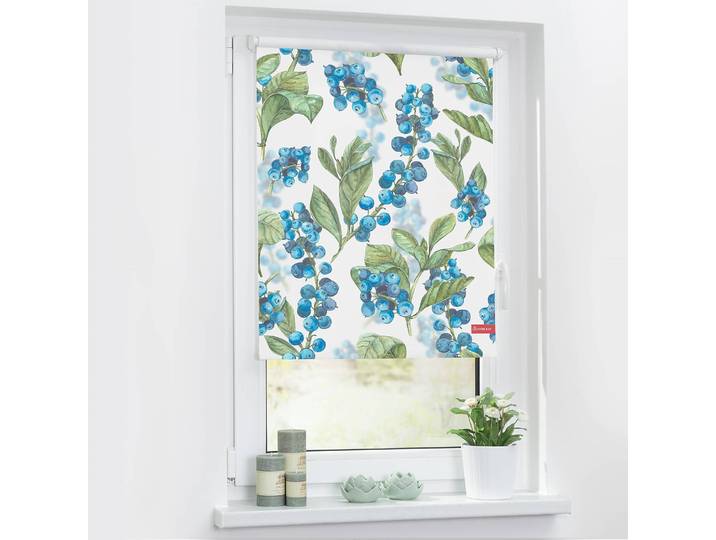 Store enrouleur myrtilles 45 x 150cm Bleu