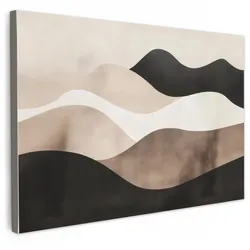 LEINWANDBILD Abstrakt - Landschaft - Wellen - Cremefarben Gemälde 60x40 cm