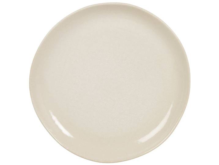 Flacher Teller aus Keramik, beige