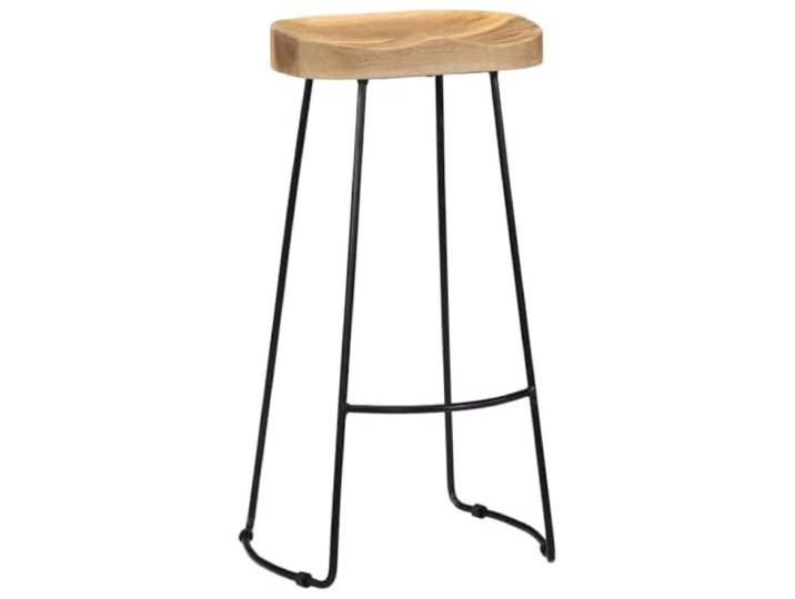 HBBMGYD Gavin Barhocker, 2 Stück, massives Mangoholz Pulverbeschichtetes Eisen, industrieller Stil, handgefertigt, feine Körnung, 110 kg pro Sitz, Küche, Theke