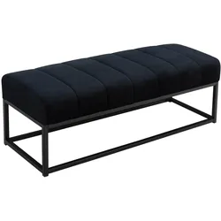 SITZBANK Samt Metallgestell gepolstert, Schwarz 108x40x40 cm