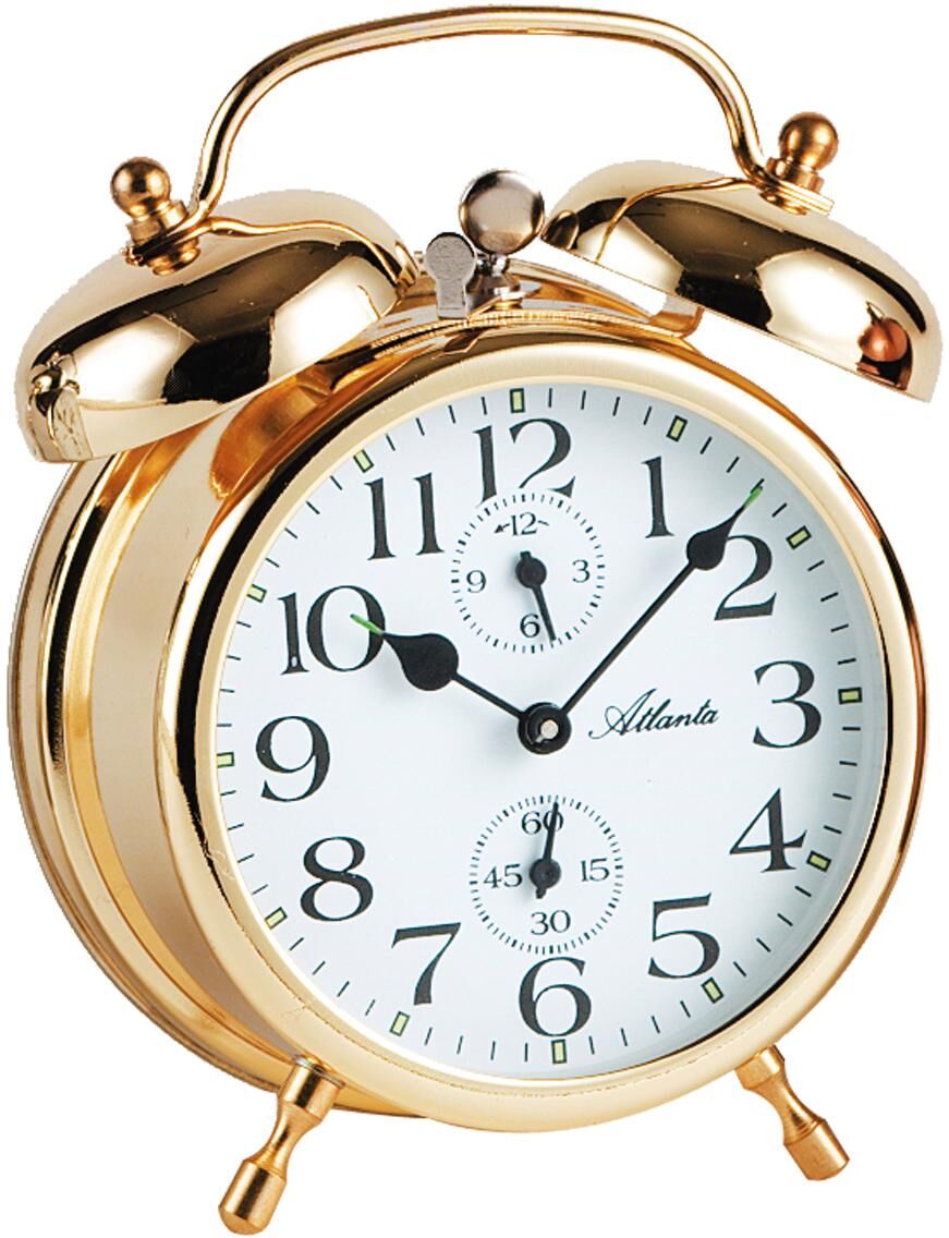 Quarzwecker ATLANTA "1058-9", gold (goldfarben), Wecker, Retro Wecker