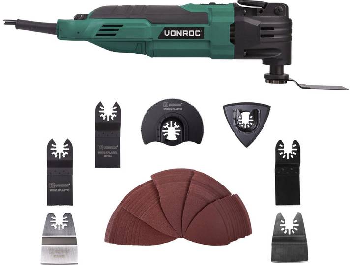 VONROC Oscillerende Multitool – 300W – snelwisselsysteem\, variabele snelheid – Incl. 61 accessoires