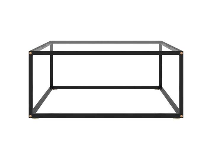 Table basse en verre trempé - GKO - 80x80x35 cm - Noir - Verre trempé - Acier enduit de poudre - Épaisseur de verre 5 mm