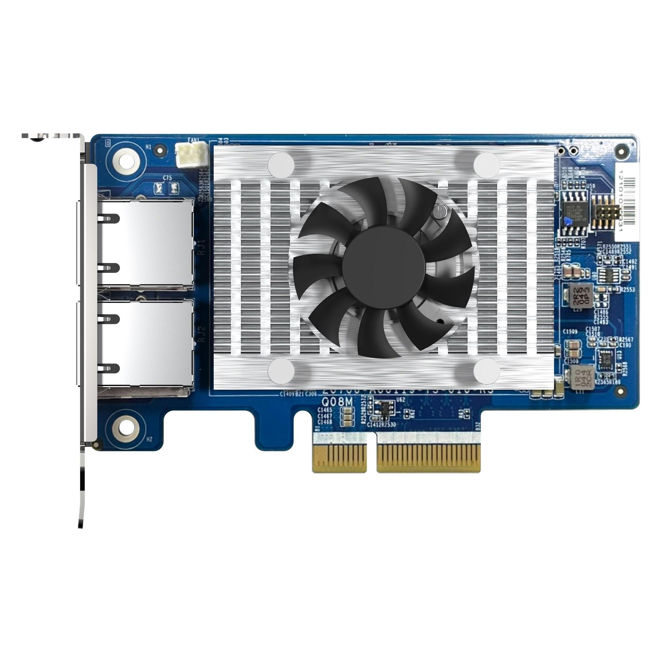 QNAP Dual-port 10GBASE-T, 10GbE, network expansion card, Intel X710 PCIe Gen3x4 (QXG-10G2T-X710)