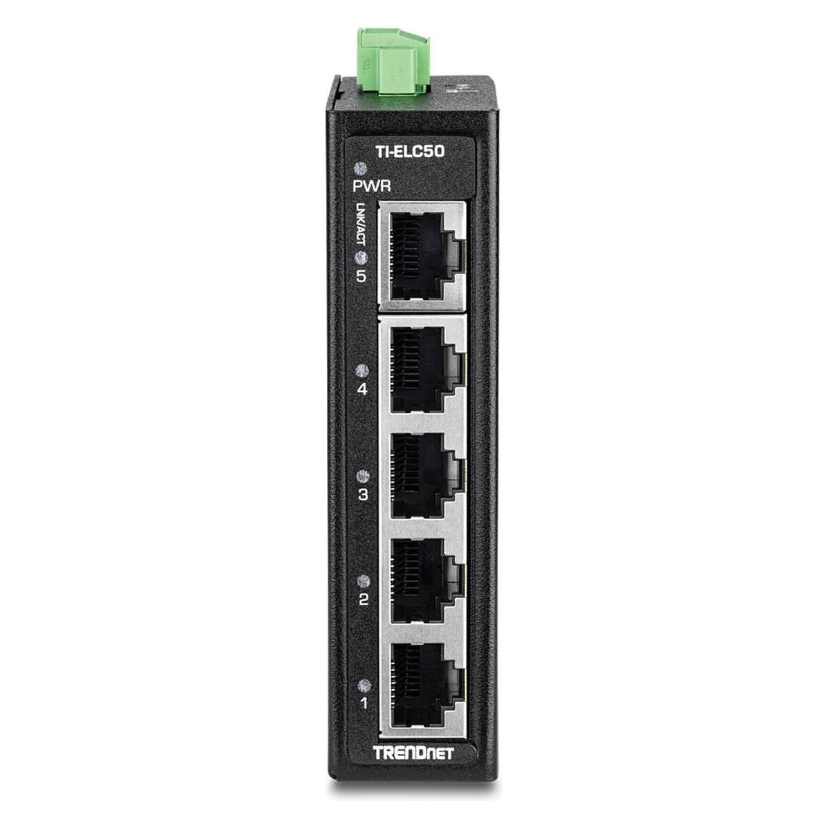 Trendnet TI-ELC50 5-Port Ethernet Mini Switch Industrial DIN-Rail (5 Ports) (TI-ELC50)