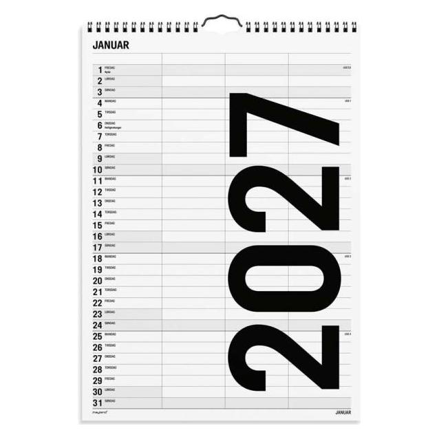 Mayla Pharma Familiekalender Black and white 3 kol. 2027 (27066520)