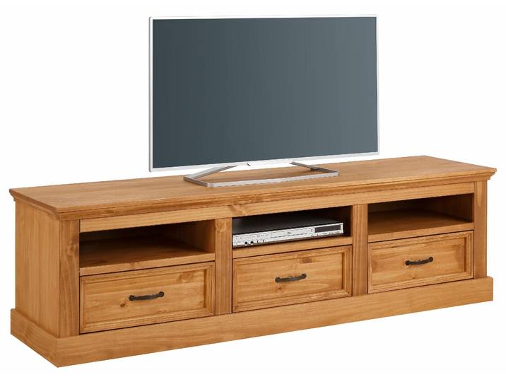 Lowboard OTTO HOME Selma , beige (natur gebeizt, gewachst), B:170cm H:50cm T:50cm, Sideboards, Lowboard, TV-Kommode, Breite 170 cm, 3 Schubkästen