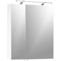 Spiegelschrank Dorina 600 mit LED Weiß 2-türig
