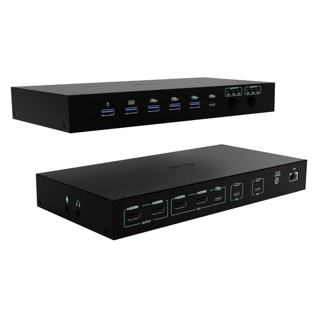 i-tec USB-C KVM DS for 3 Hosts, USB-C (USB-C, 10 Ports) (C31KVMDOCKPDPRO)