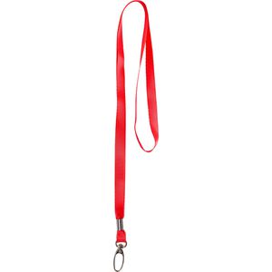 Webbomb Schlüsselband 65401, rot, Textil, Karabiner, 46 cm