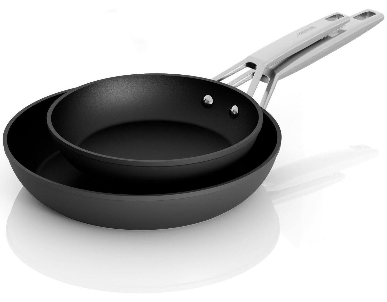 Bratpfannen Set 20cm & 26cm Antihaftbeschichtet PFOA-frei Induktionsgeeignet Grau