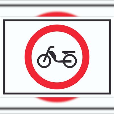 HB-Druck Schild Verbot Mofas Symbol A1 (594x841mm)